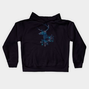 Star Pattern Christmas Deer With Snowflakes Kids Hoodie